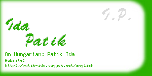 ida patik business card